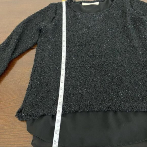 Zara Knit Women’s Two Layer Sequin Crew Neck Sweater Size Medium. - Picture 8 of 11